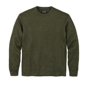 FILSON Mossy Rock Green 100% Cotton Waffle Knit Thermal T-Shirt, Size M